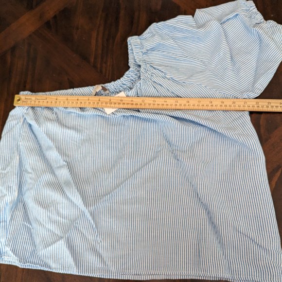 LOFT Striped One Shoulder Blouse - Picture 7 of 9